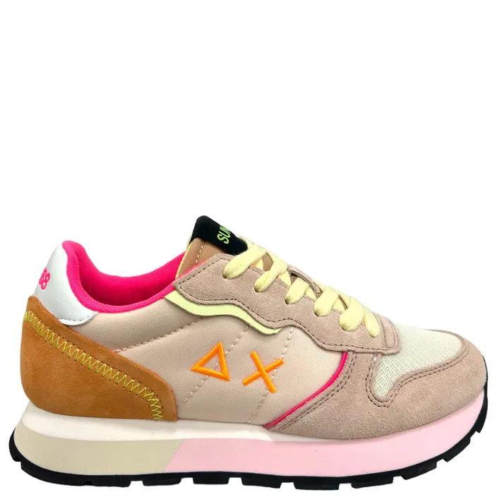 Sneakers Sun 68 Cuir Beige