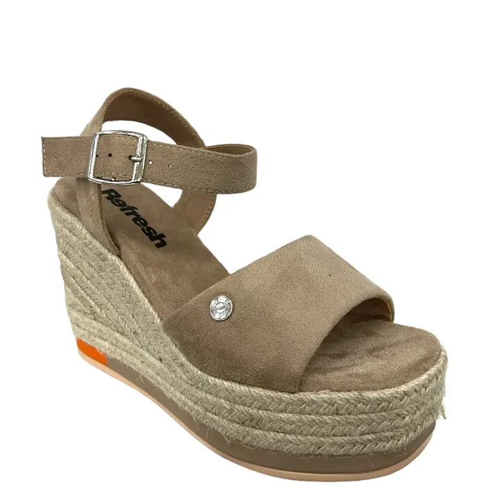 Beige Keil Sandalen Refresh