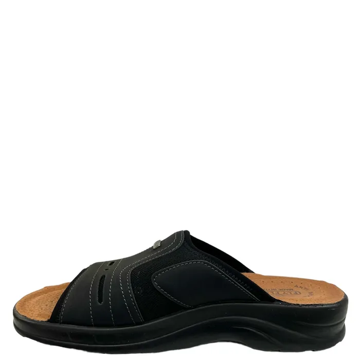 Fly Flot Pantoffels Zwart Leder