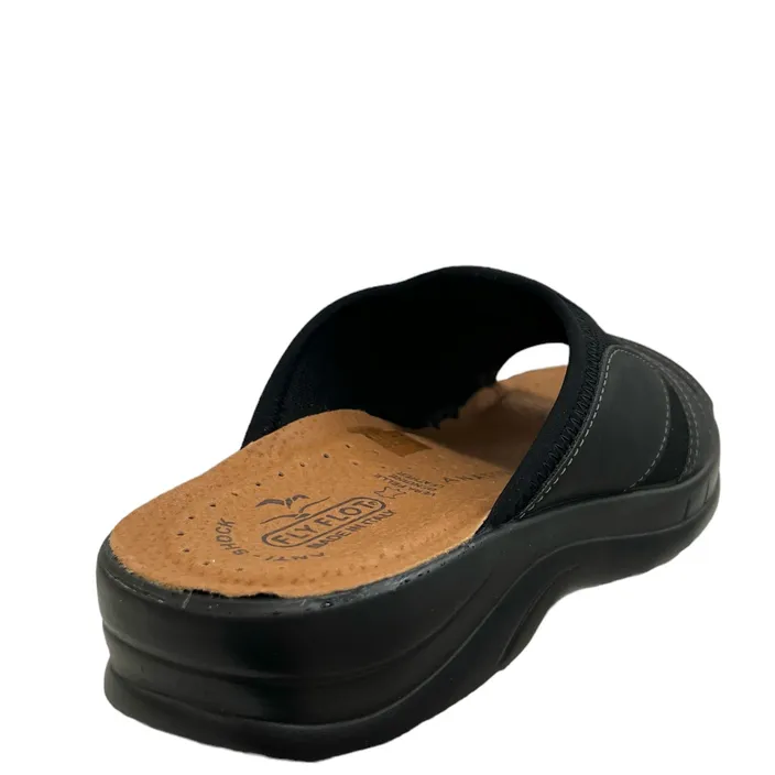 Fly Flot Pantoffels Zwart Leder