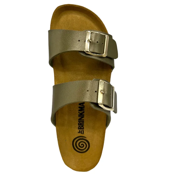 Mules Brinkmann Vert à Talon Compensé