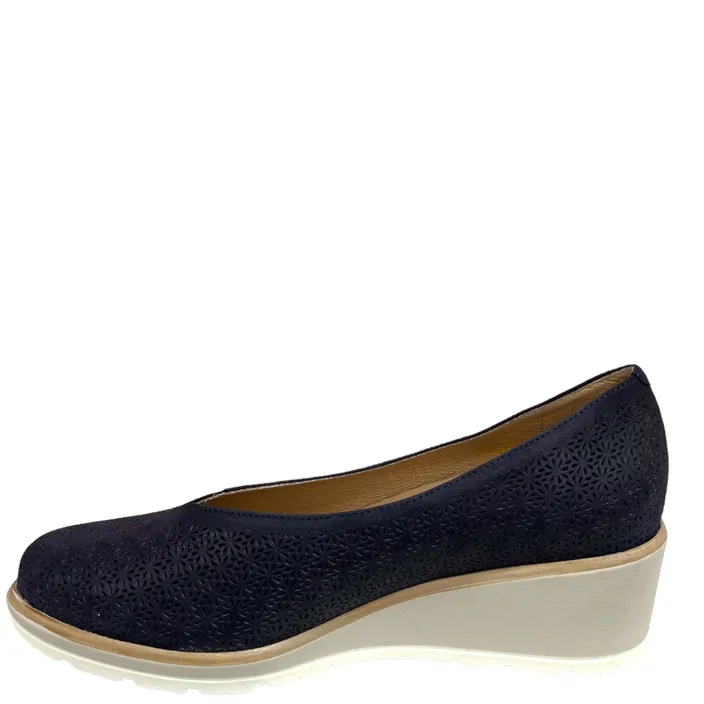 D'Chicas Chaussures compensées Cuir Bleu