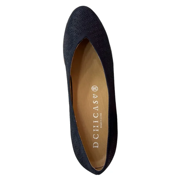 D'Chicas Chaussures compensées Cuir Bleu