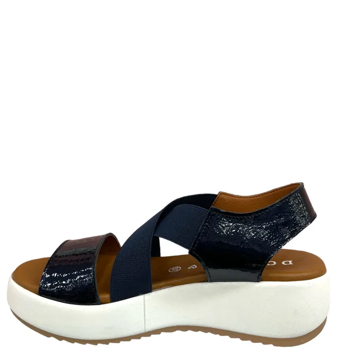 Sandales compensées D'Chicas Bleu Cuir