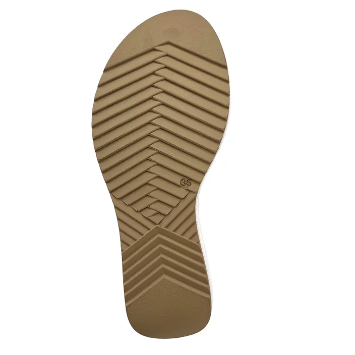 D'Chicas Wedge Sandalen Leder Taupe