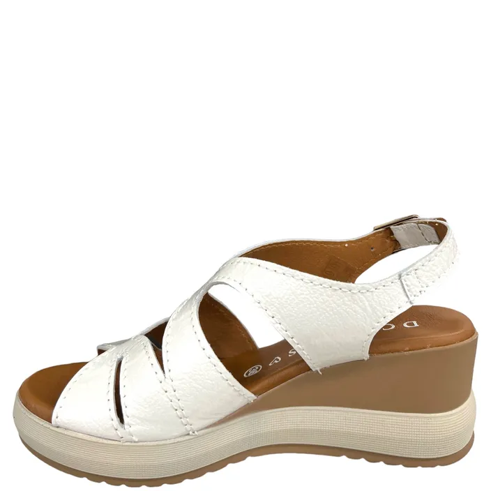 Sandales Compensées D'Chicas Cuir Blanc