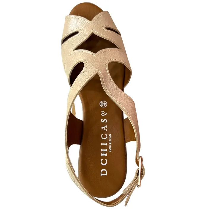 Keilabsatz Leder D'Chicas Beige