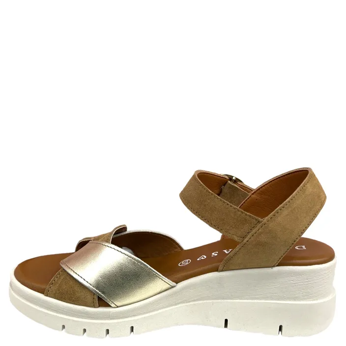 D'Chicas Keil Sandalen Leder Braun