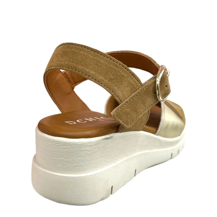 D'Chicas Keil Sandalen Leder Braun