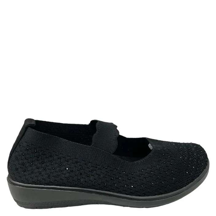 Royal R Ballerina's Compensatie Zwart Textiel