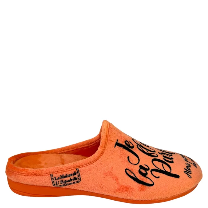 Mule Humour Pantoufles Orange Textile
