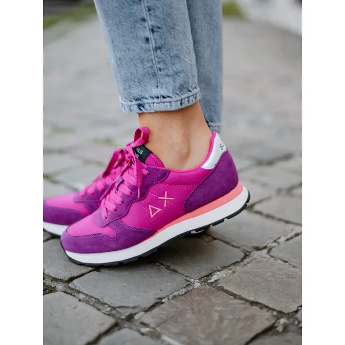 Ally Solid Nylon Sneakers Fuchsia