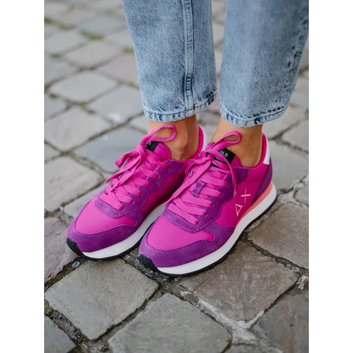 Ally Solid Nylon Sneakers Fuchsia