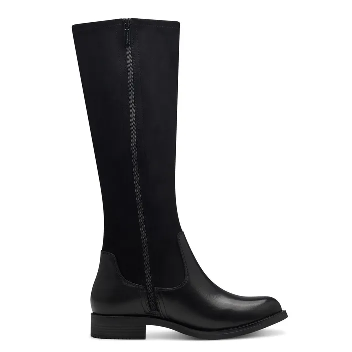 Tamaris Comfort Boots Black Leather Textile