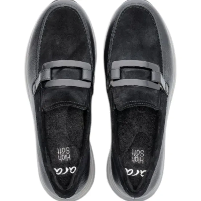 Ara Osaka Mocassins Zwart Leer