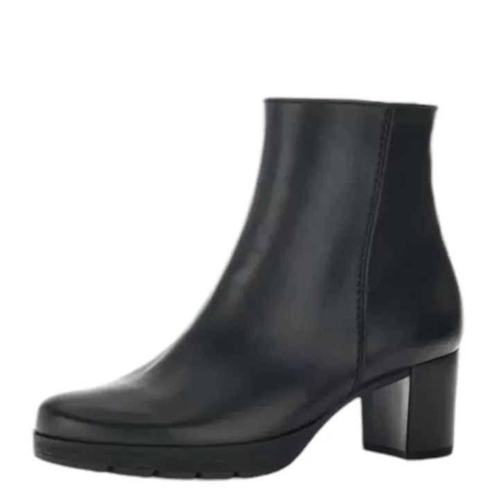 Gabor Comfort Enkellaarsjes Zwart Leer