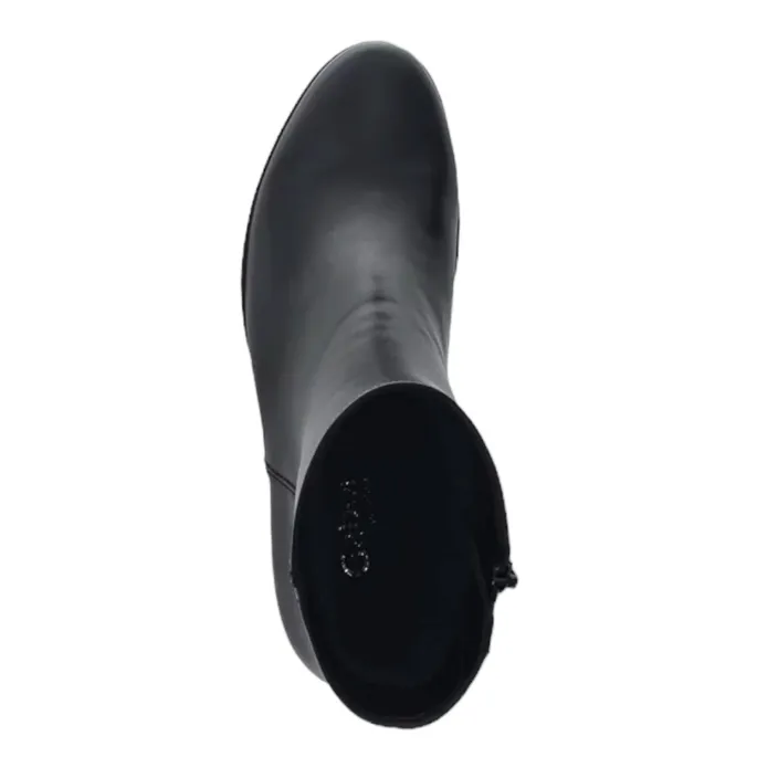 Gabor Comfort Enkellaarsjes Zwart Leer