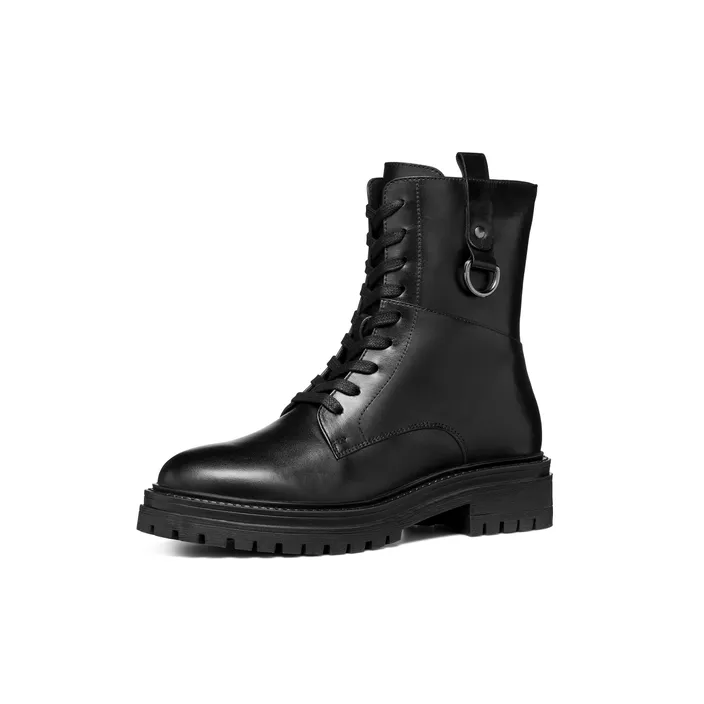 GEOX Iridea Enkellaarsjes Zwart Leer