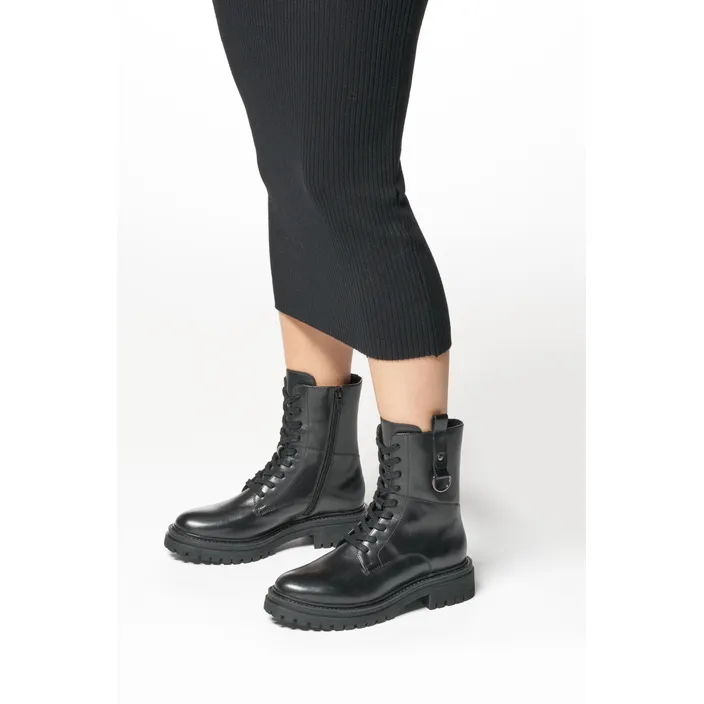 GEOX Iridea Enkellaarsjes Zwart Leer