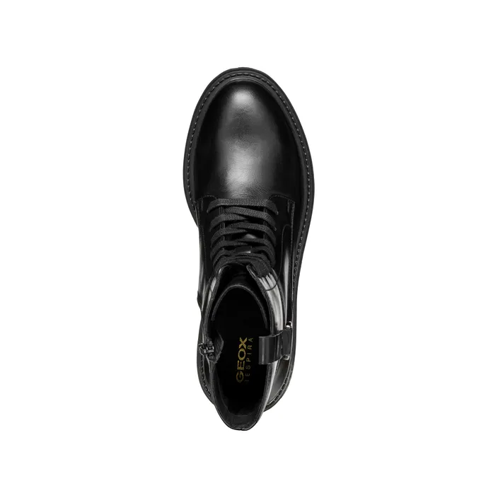 GEOX Iridea Enkellaarsjes Zwart Leer