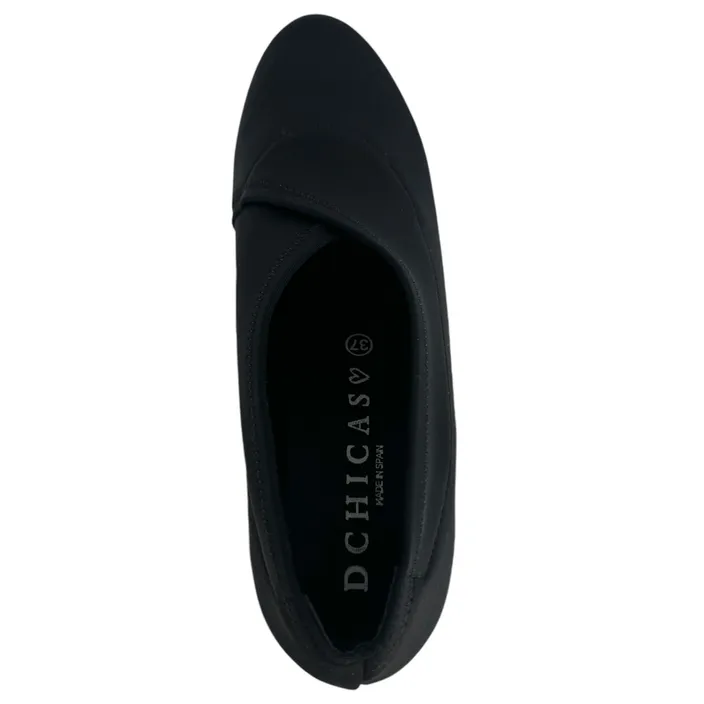 D'Chicas Wedge Shoes Black Textile