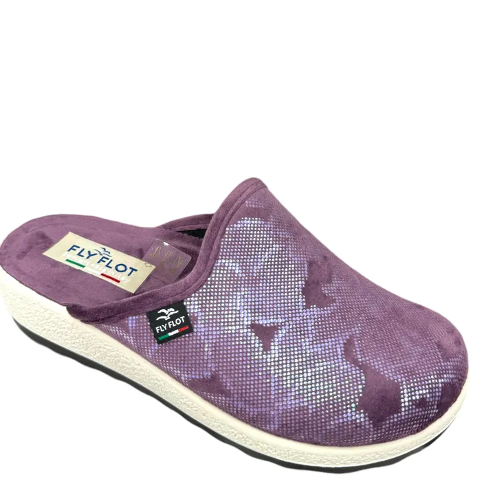 Fly Flot Hausschuhe Mauve Textil