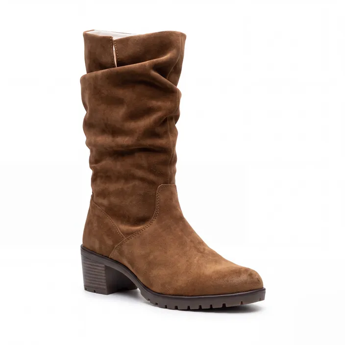 Dozo Mid-Calf Boots Leather Camel