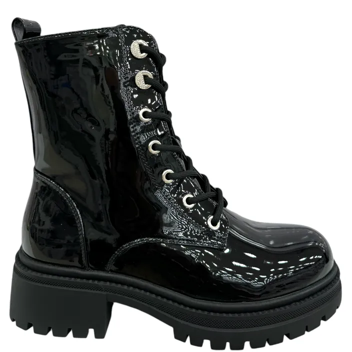 Bottines Noir Vernis à Talon