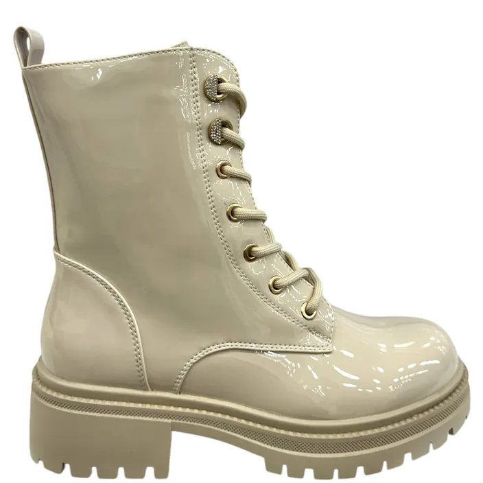 Enkellaarsjes Beige met Hak