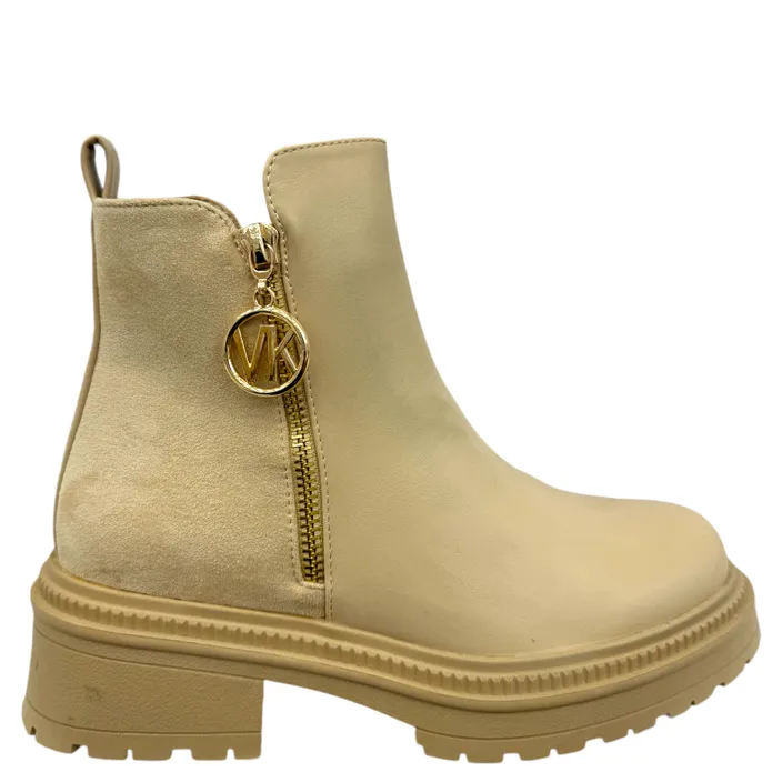 Bottines Beige à Talon