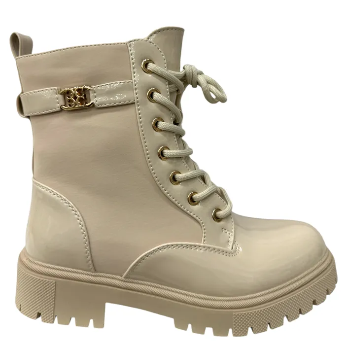 Enkellaarsjes Beige met Hak