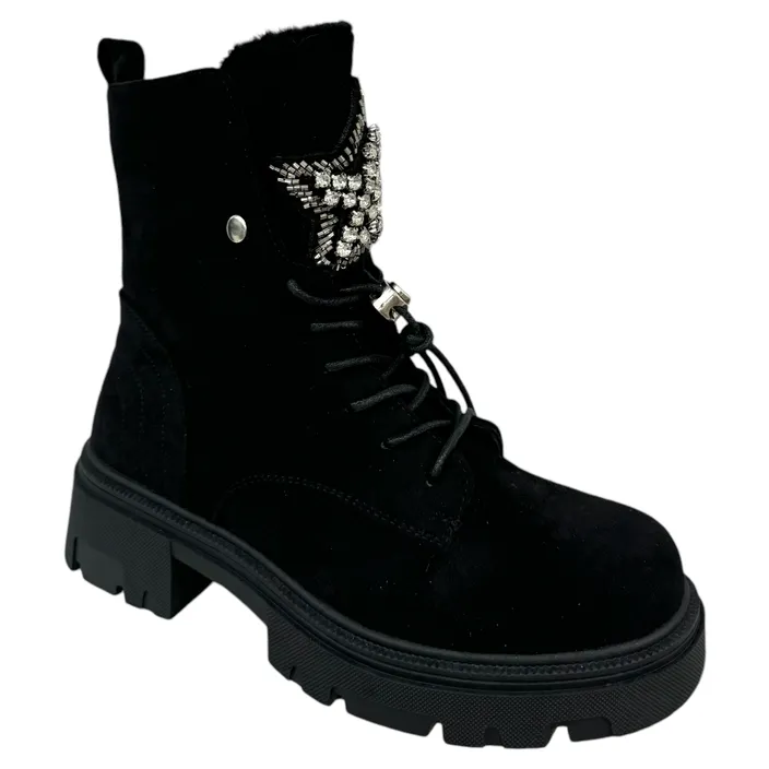 Stiefeletten Schwarz Rutschfeste Sohle