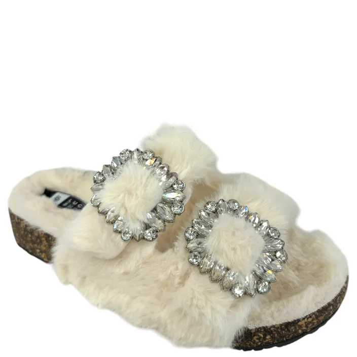 Slippers Mule Beige Textile