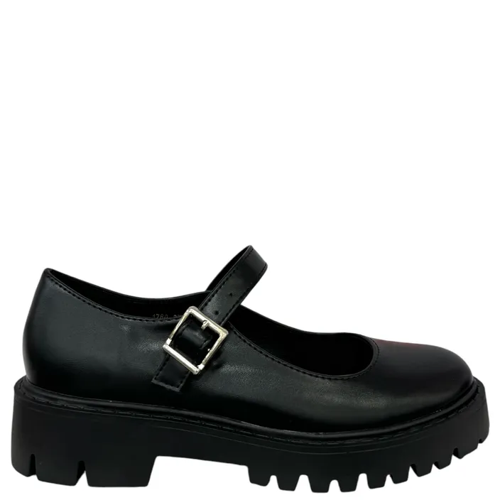 Ballerinas mit Riemchen Schwarz