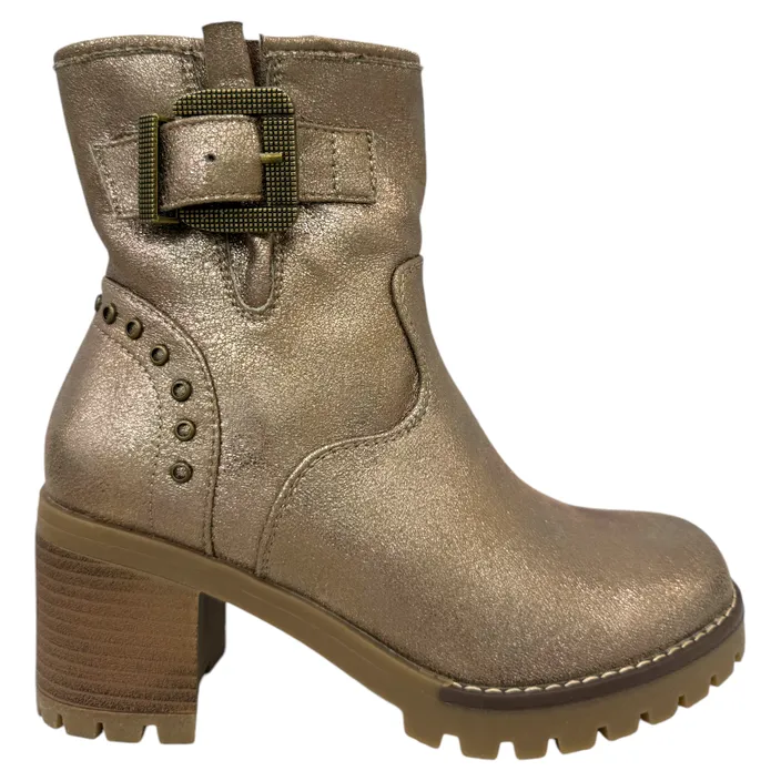 Ankle Boots Gold with Heel