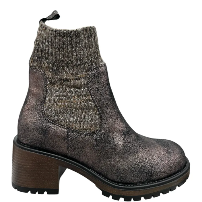 Stiefeletten Grau Textil