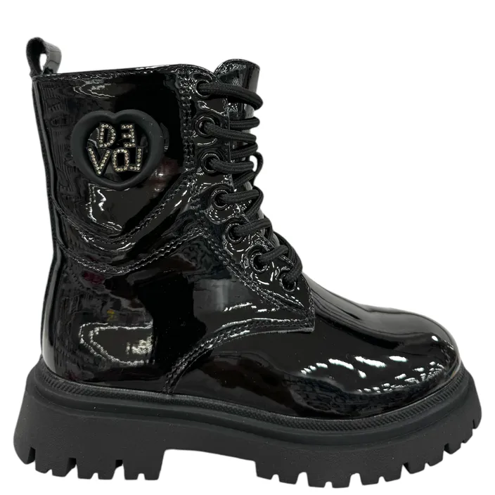 Bottines Fille Noir Vernis