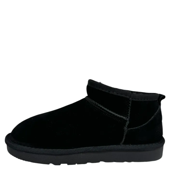Double Heart Ankle Boots Black Suede