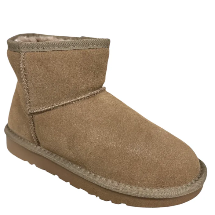 Double Heart Ankle Boots Taupe Suede