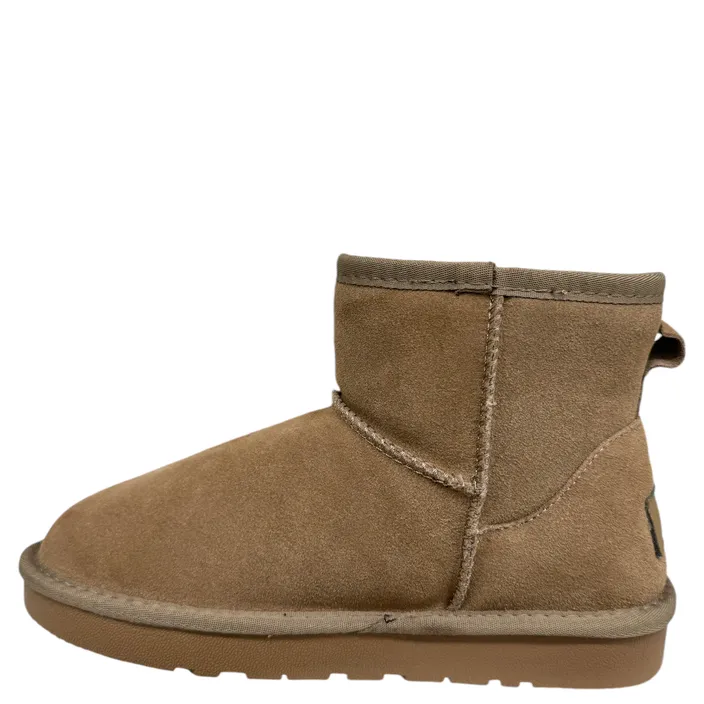 Double Heart Ankle Boots Taupe Suede