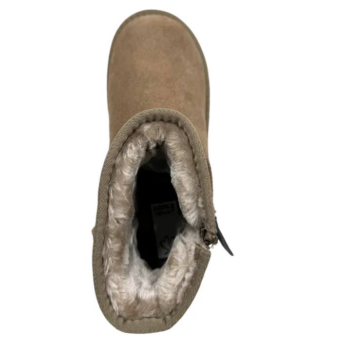 Double Heart Ankle Boots Taupe Suede