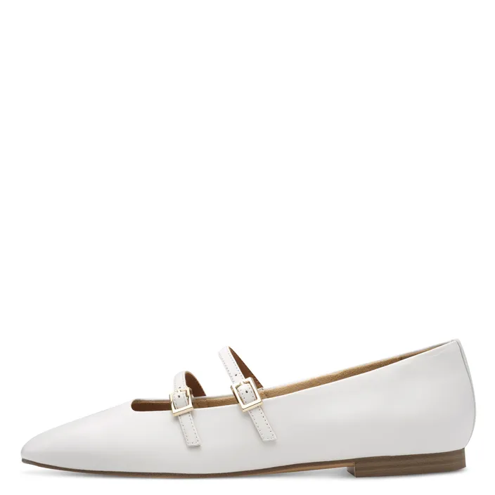 Tamaris Ballerines Blanc Cuir