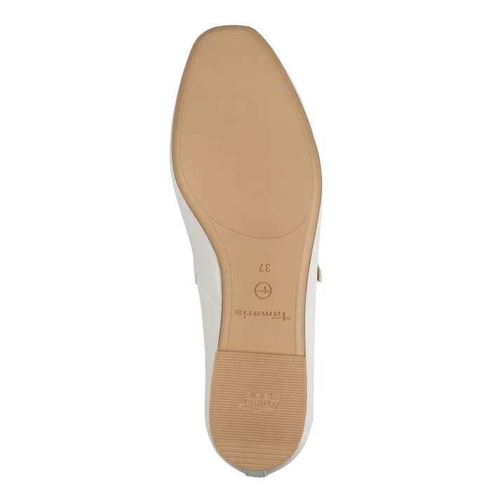 Tamaris Ballerines Blanc Cuir