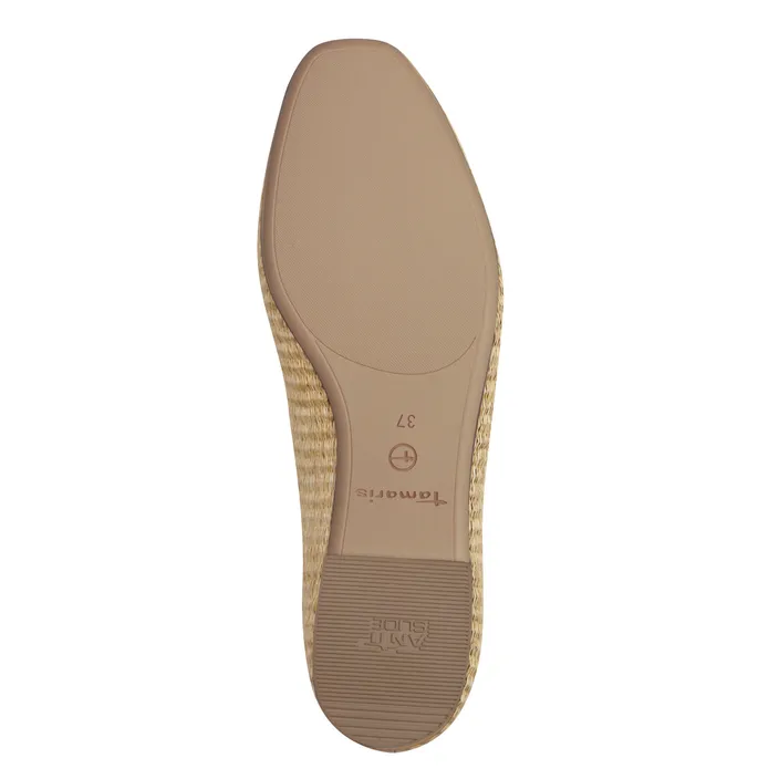 Tamaris Ballerines Taupe Leer Textiel