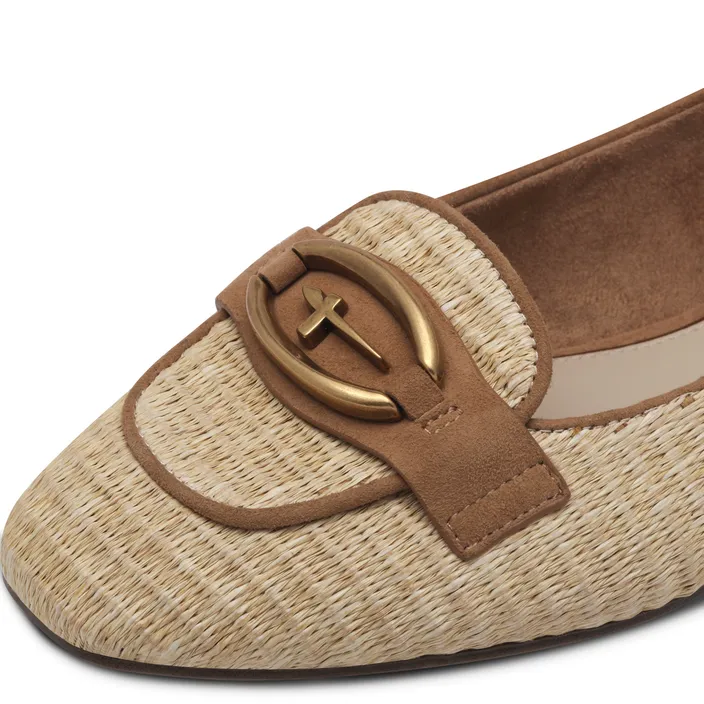 Tamaris Ballerines Taupe Leer Textiel