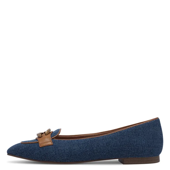 Tamaris Ballerinas Blue Leather Textile