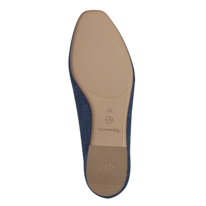 Tamaris Ballerinas Blue Leather Textile