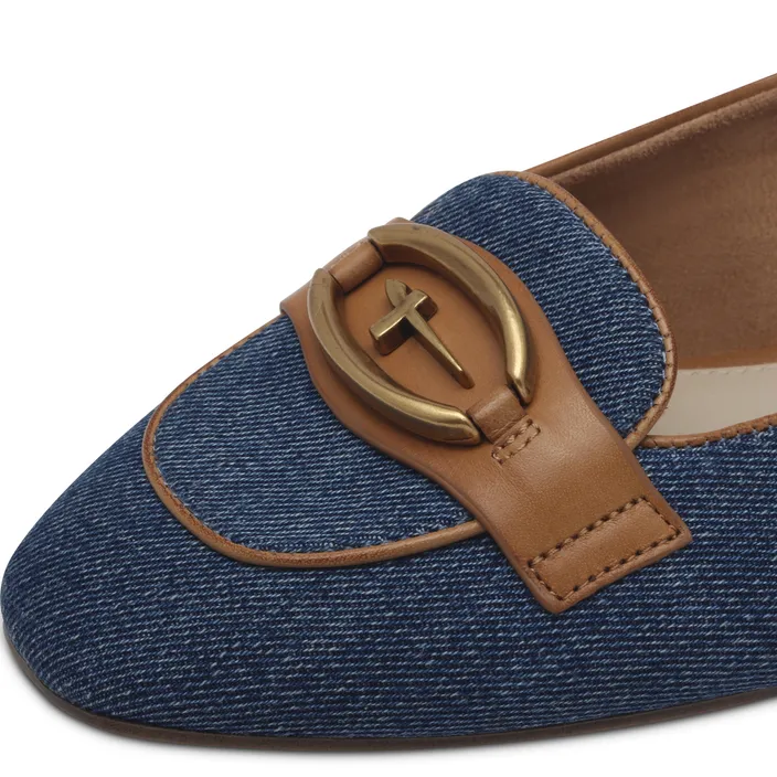 Tamaris Ballerinas Blue Leather Textile