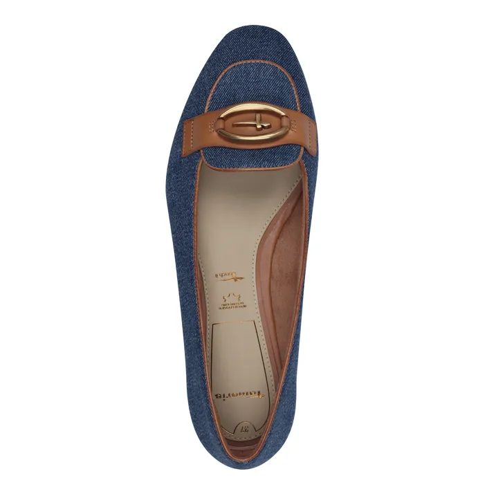 Tamaris Ballerinas Blue Leather Textile