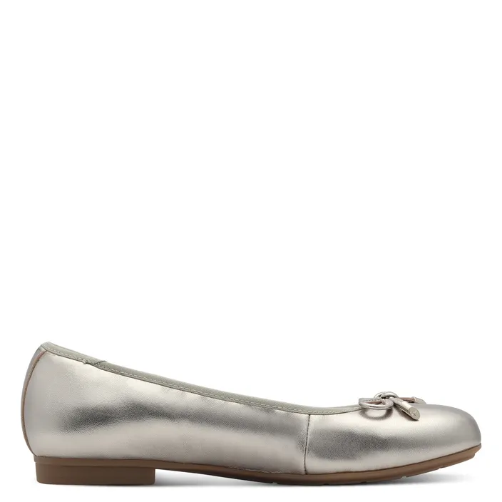 Tamaris Comfort Ballerines Or Cuir